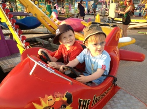 The boys ride on Bournemouth pier